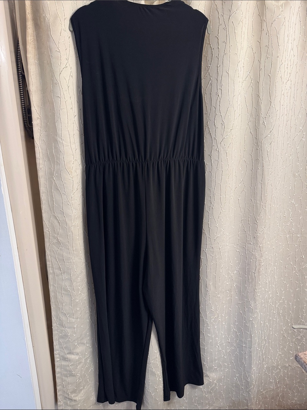 Tahari Black Sleeveless Wrap Jumpsuit with Self-Tie - Picture 5 of 6